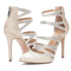 Jessica Simpson Gold and Silver Strappy Heels